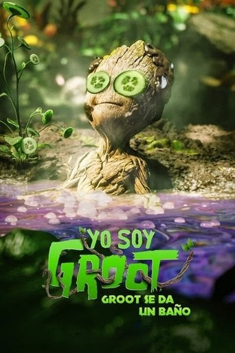 Groot se da un baño poster